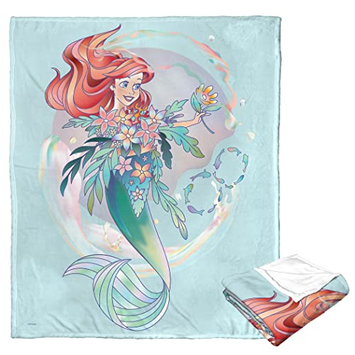 Northwest Little Mermaid/Ariel Silk Touch Throw Blanket, 50" x 60", Celebration Ariel