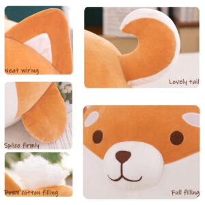 Shiba Inu Plush Toy Soft and Cute Corgi Stuffed Animal Dog Hugging Pillow Puppy Plushie Dolls for Kids Gift(35cm/13.77inch)