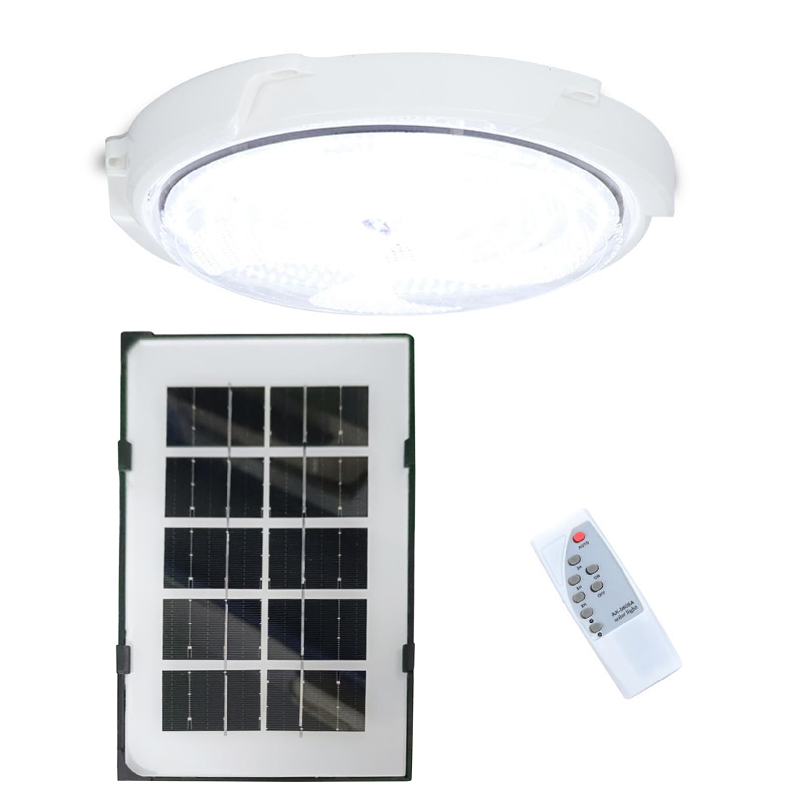 iFCOW Solar Indoor Lights for Home, Solar Shed Lights, Solar Powered Ceiling Light 300W Indoor Light with Remote and Timer for Barn Shed Garage