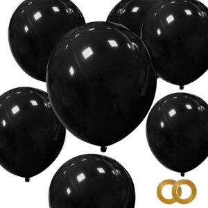 black latex balloons 100 pack 12 inch black round helium balloons party balloons for birthday black themed wedding graduation new year backdrop decorations