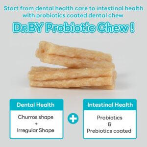 DOCTOR BY Probiotic Chew, Dental Dog Treats with Probiotic Supplement for Small/Medium Dogs – Freshens Breath, Supports Digestive Health (4.6oz, 10 Packs) (Duck) (Probiotics)