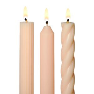 ILLUME Beautifully Done Unscented Assorted Candle Tapers 3-Pack, Blush Pink