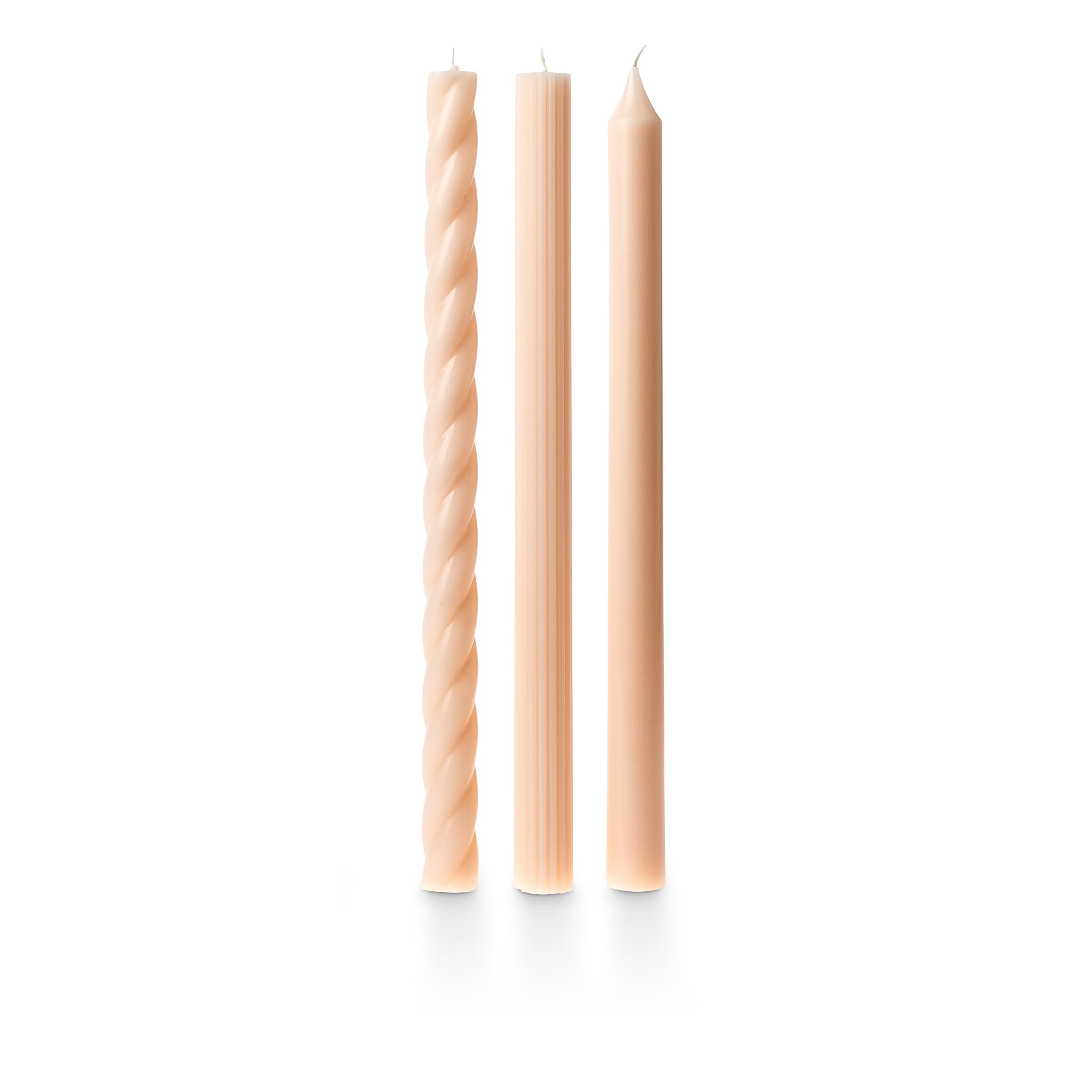 ILLUME Beautifully Done Unscented Assorted Candle Tapers 3-Pack, Blush Pink