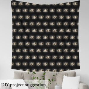 Jejeloiu Cat Fabric by The Yard,Cats Print Upholstery Fabric, Cute Kitten Outdoor Fabric,Animal Reupholstery Fabric for Chairs, 2 Yards, Black