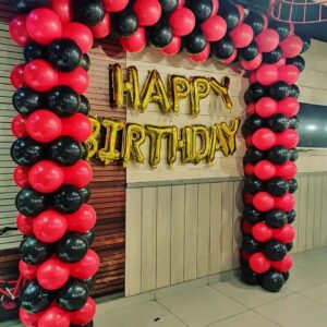 Bezente Red Black Balloons Garland Kit,100Pcs Black Red Balloons and Red Black Confetti Balloons Arch for Wedding Birthday Graduation BBQ Casino Party Prom Party Arch Decoration