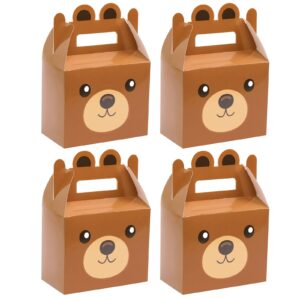 12pcs bear treat boxes party supplies bear baby shower theme party favor goody gift boxes for kids boy girl brown bear theme birthday baby shower party decorations treat candy boxes 5.9x3.2x7.9inch