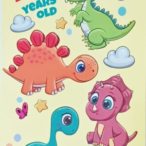 Greeting Card Being Two Is Going To Be So Much Fun For You - Happy 2nd Birthday with Dinosaurs