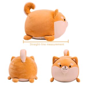 Shiba Inu Plush Toy Soft and Cute Corgi Stuffed Animal Dog Hugging Pillow Puppy Plushie Dolls for Kids Gift(35cm/13.77inch)