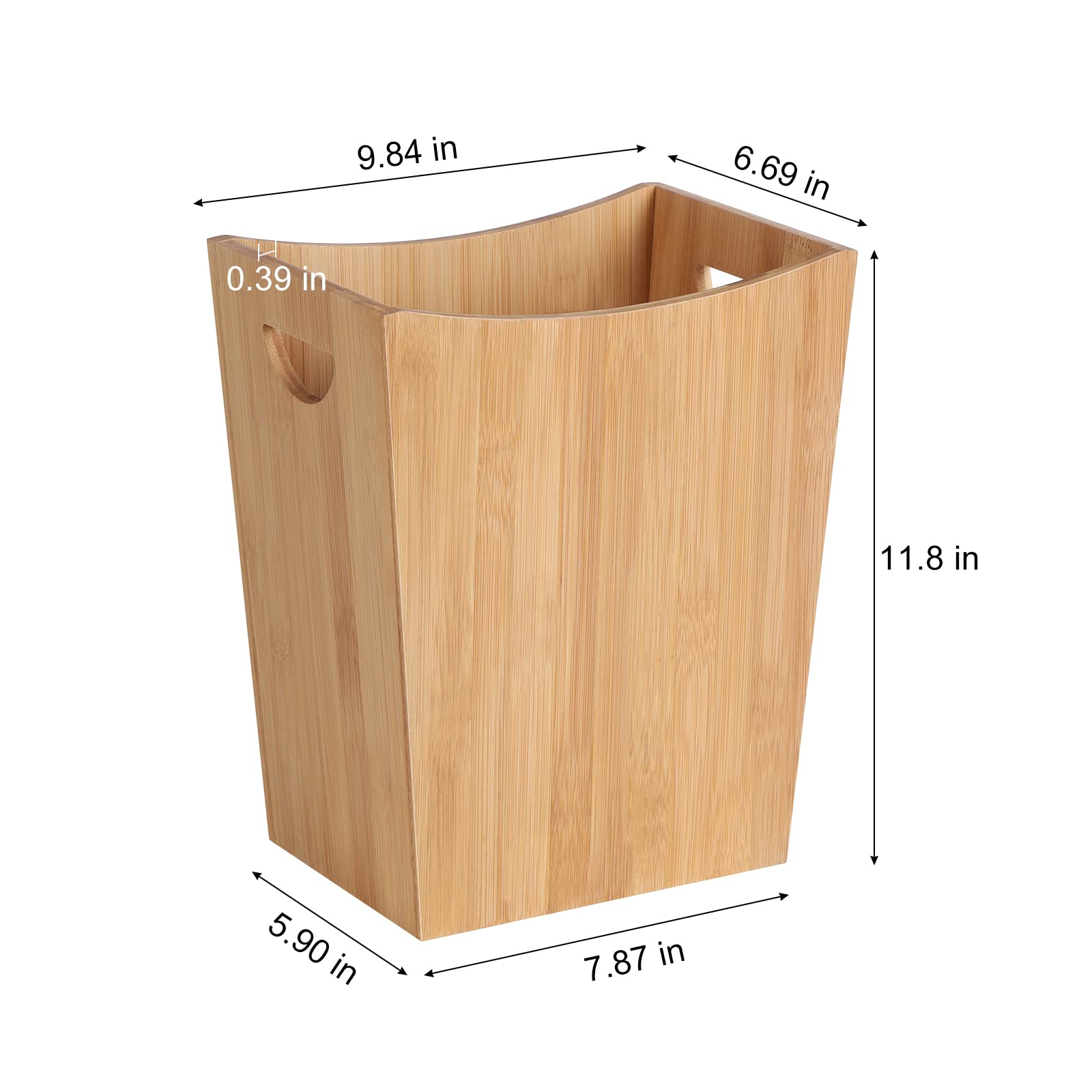 MOOACE Small Trash Can Wastebaskets, 2 Gallon Waste Basket with Handles, Rectangular Trash Basket Garbage Can for Bathroom, Living Room, Office, Kitchen