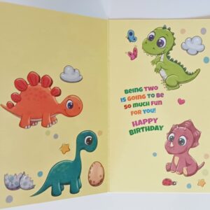 Greeting Card Being Two Is Going To Be So Much Fun For You - Happy 2nd Birthday with Dinosaurs