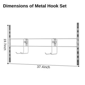 EAST OAK Metal Hook Set, Suitable for 7×4×8.2 FT Waterproof Resin Tool Shed with Window, 152Cu.ft Outside House Shed, Easy to Assemble, High Weight Capacity, Rust Proof and Durable