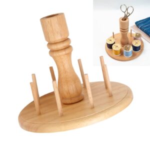 Wooden Thread Holder Rack, 8 Spools Beech Wood Embroidery Quilting Sewing Tools Bobbin Holder, Sewing Storage Rack Holder