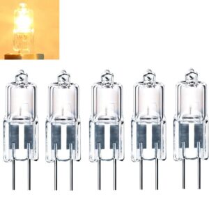 10pcs G4 Halogen Light Bulb 35W T3 JC Type Clear 12V AC/DC Bi-Pin Bulb for Landscape Lighting,Accent Track Under Cabinet Puck Light 360° Warm White (watts, 35)