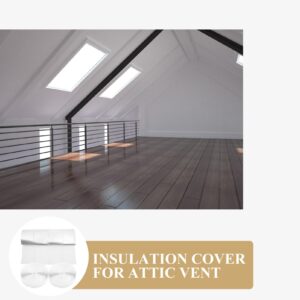 Attic Armour Attic Fan Cover, Insulation Cover with Strips with Adhesive for Attic Fan, Attic Ceiling Insulation Shutter Cover, Fits Up to 50.78 x 37.4 inch