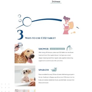 Nagayu C02 pet Skin Therapy Starter kit Includes 10 Tablets, Hose, Professional Shower Head, and Adaptor. Great for Pets with Itchy Skin, Allergies, Oily Coat and Skin (Original Tablets)