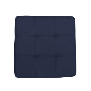 Factory Direct Partners Tufted Square Accent Ottoman; Beautifully Upholstered Furniture for Modern Home, Office, Library or Waiting Area; Seating, Footstool, Side Table Use - Navy, 13381-NV