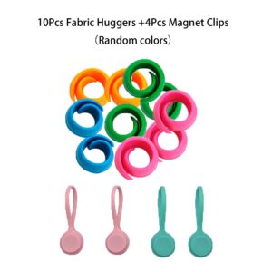 Dielianyi 14 Pcs Fabric Huggers Cross Stitch Silicone Thread Spool Holders Embroidery Sewing Cotton Reel Tidy Clips Embroidery Clips with Magnetic Fabric Clips