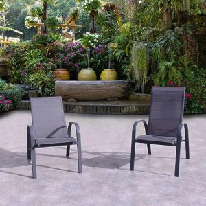 Courtyard Casual Santa Fe Alum Sling Reclining Chair, Set of 2