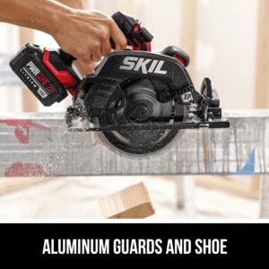 SKIL PWR CORE 20 Brushless 20V 7-1/4" 5300 RPM, Circular Saw Kit Including 4.0Ah Lithium Battery and Quick Charger-CR5440B-10