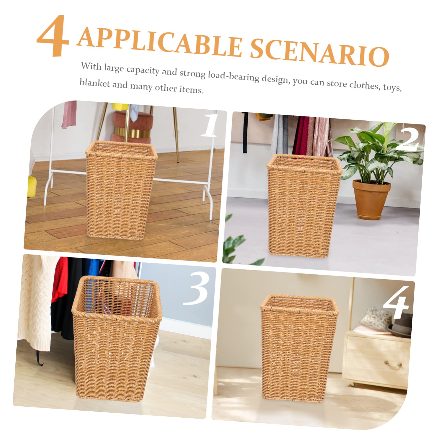 COLLBATH Wicker Waste Basket Woven Trash Can Multipurpose Handwoven Trash Bin for Bathroom Bedroom Office Decorative Rubbish Basket for Home Use