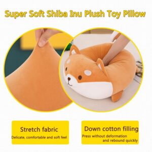 Shiba Inu Plush Toy Soft and Cute Corgi Stuffed Animal Dog Hugging Pillow Puppy Plushie Dolls for Kids Gift(35cm/13.77inch)