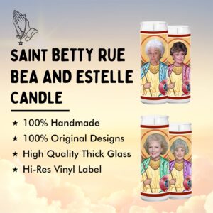 Golden Girls - Set of 4 - Blanche Rose Dorothy and Sophia - Celebrity Prayer Candles- Saint Candles - Betty Rue Bea & Estelle Votive Candle - Handmade USA - Celeb Comedy TV Show Gift.