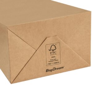 BagDream 100 Pack 3.5x2.4x6.7 Inches Mini Gift Bags Party Favor Bags Small Brown Gift Bags with Handles Bulk Kraft Paper Bags Recyclable Paper Sacks