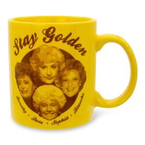 toynk the golden girls stay golden gold ceramic mug | bpa-free coffee cup for espresso, tea | holds 20 ounces