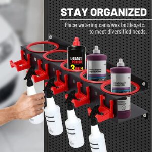 Spray Bottle Holder,2 Pack Spray Bottle Storage Rack with Spray Bottle,Spray Bottle Wall Mount Organizer,Auto Cleaning Detailing Tools Hangers,ar Beauty Shop Accessory Spray Bottle Hanger