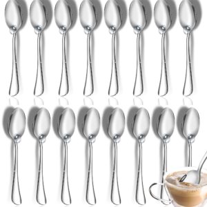 16 Pcs Spoons Silverware Set, Top Food Grade Stainless Steel Spoons Set, Tea Spoons, Dessert Spoons, Flatware Small Coffee Spoons,5.5 Inches, Mirror Finish & Dishwasher Safe