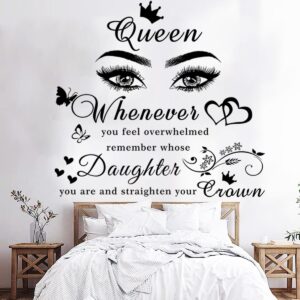 girls inspirational wall stickers wall art quote queen wall decals positive motivational butterfly decor eyes wall sticker for women girls bedroom living room beauty salon home decor.