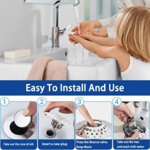 Tmay Bathtub Stopper - Foot-Operated Bath Tub Drain Hair Catcher | Sink Stopper Bathroom Drain, Bathtub Overflow Drain, Shower Laundry Kitchen Washbasin Accessories