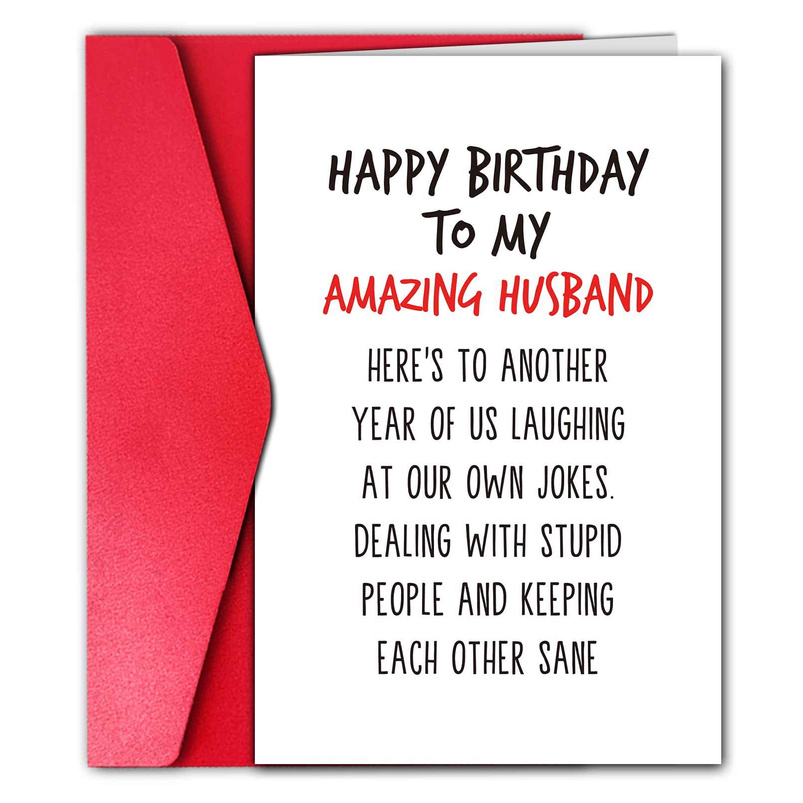 GYYsweetus Happy Birthday Card for Husband, Funny Birthday Gift for Amazing Husband Hubby from Wife (Laugh At Our Own Jokes)