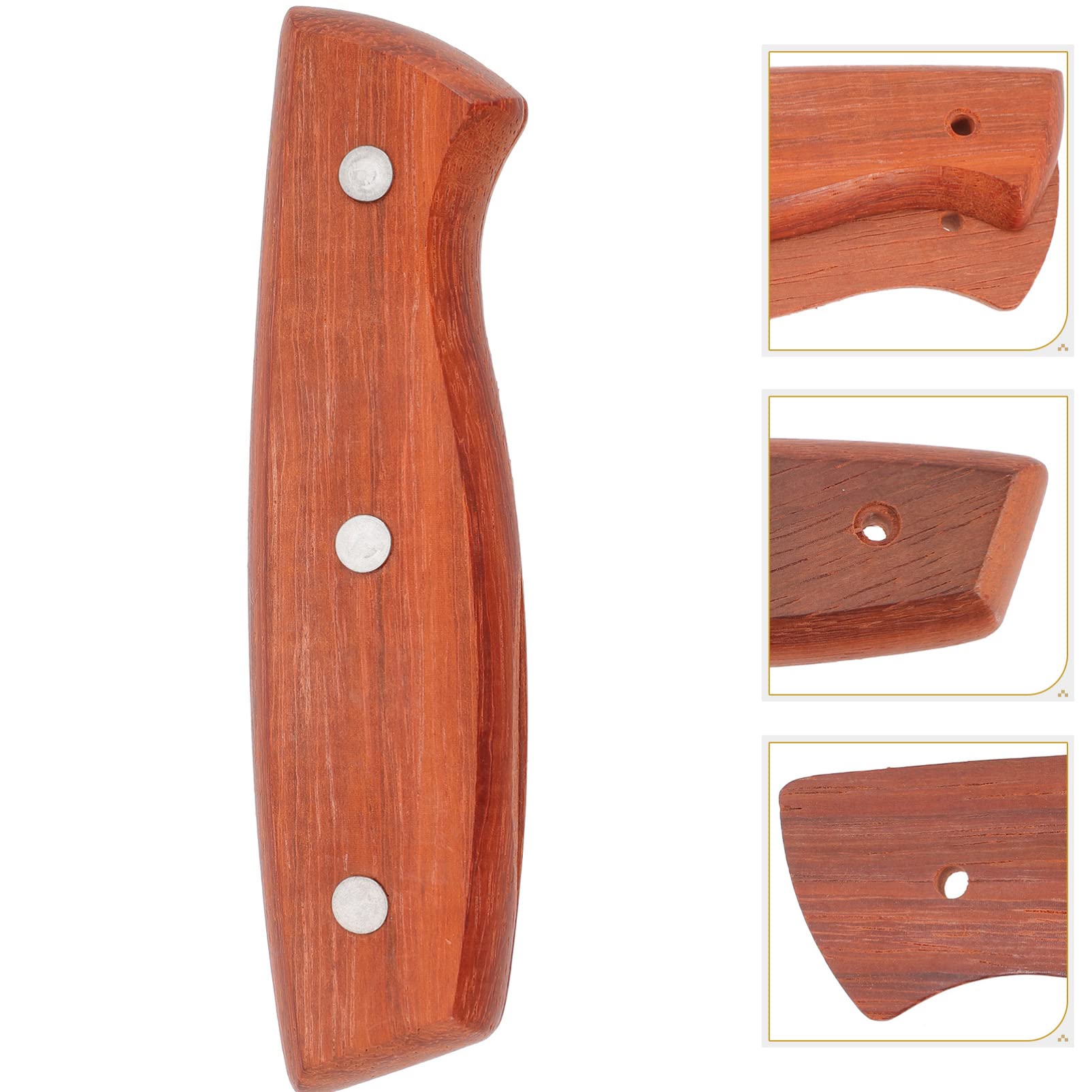 UPKOCH Replacement Wooden Knife Handle for Kitchen, Ergonomic Design with Holes, Anti-Slip Red Pear Wood Knife Handle Accessory for Easy Repair and Upgrade of Your Knives