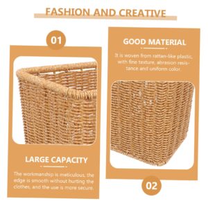 COLLBATH Wicker Waste Basket Woven Trash Can Multipurpose Handwoven Trash Bin for Bathroom Bedroom Office Decorative Rubbish Basket for Home Use