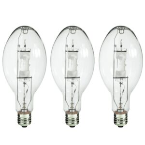 bluex bulbs (3 pack mh400/u/mog 400w metal halide bulb mogul base (e39) - ed37 clear m59 hid lamp 36000 lumens