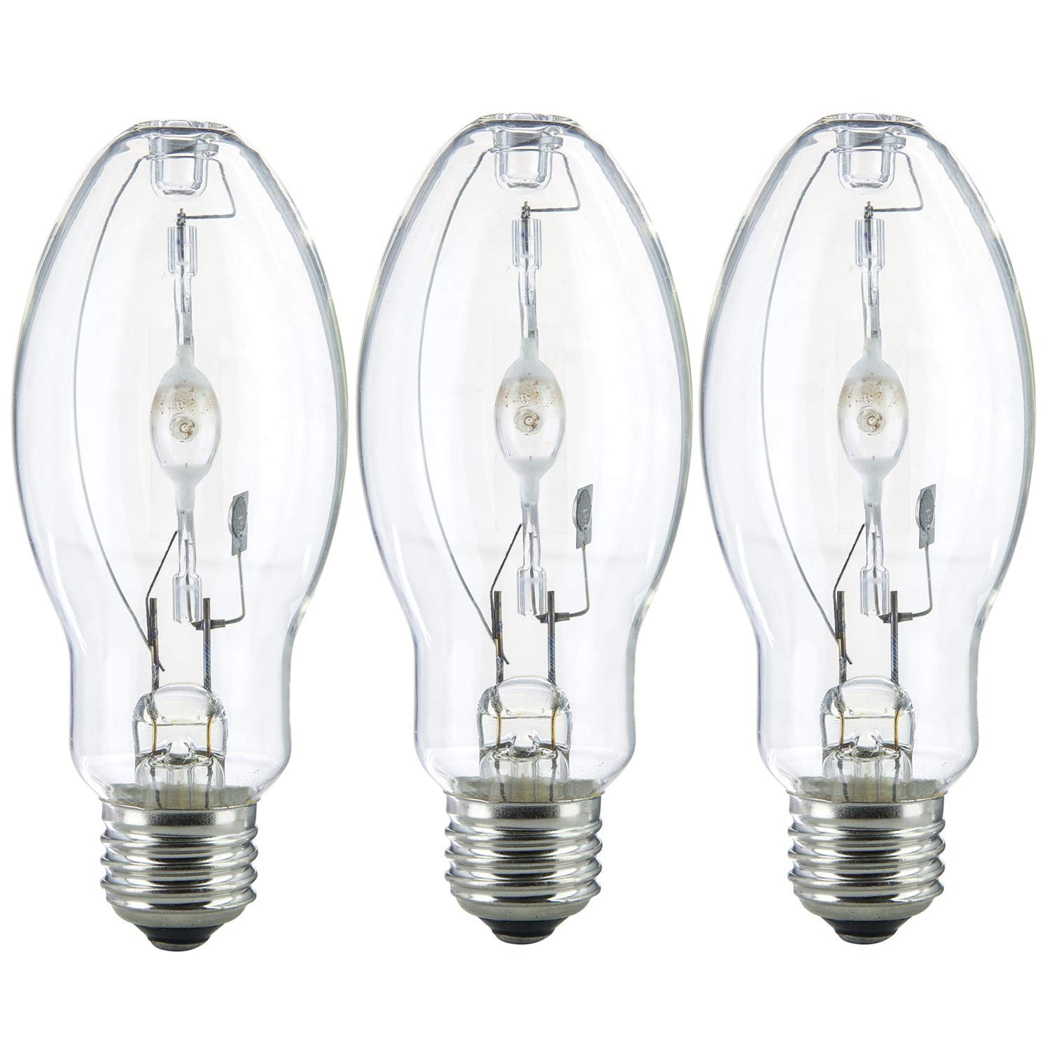 Bluex Bulbs (3 Pack MH150/U/MED 150W Metal Halide Bulb Pulse Start ED17 Medium Base E26 Clear HID Lamp 14000 Lumens