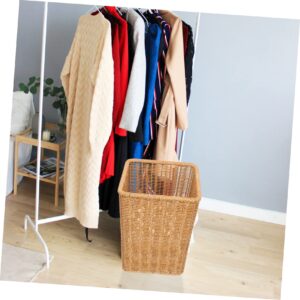 COLLBATH Wicker Waste Basket Woven Trash Can Multipurpose Handwoven Trash Bin for Bathroom Bedroom Office Decorative Rubbish Basket for Home Use