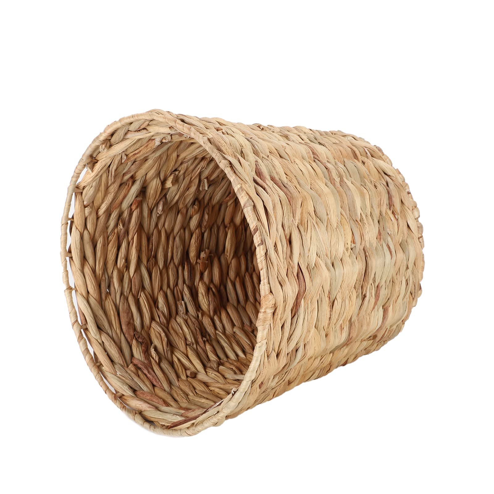 JLKIMZVO Water Hyacinth Wicker Waste Basket, Water Hyacinth Handwoven Garbage Can, Wicker Trash Can for Bathroom, Bedroom, Office