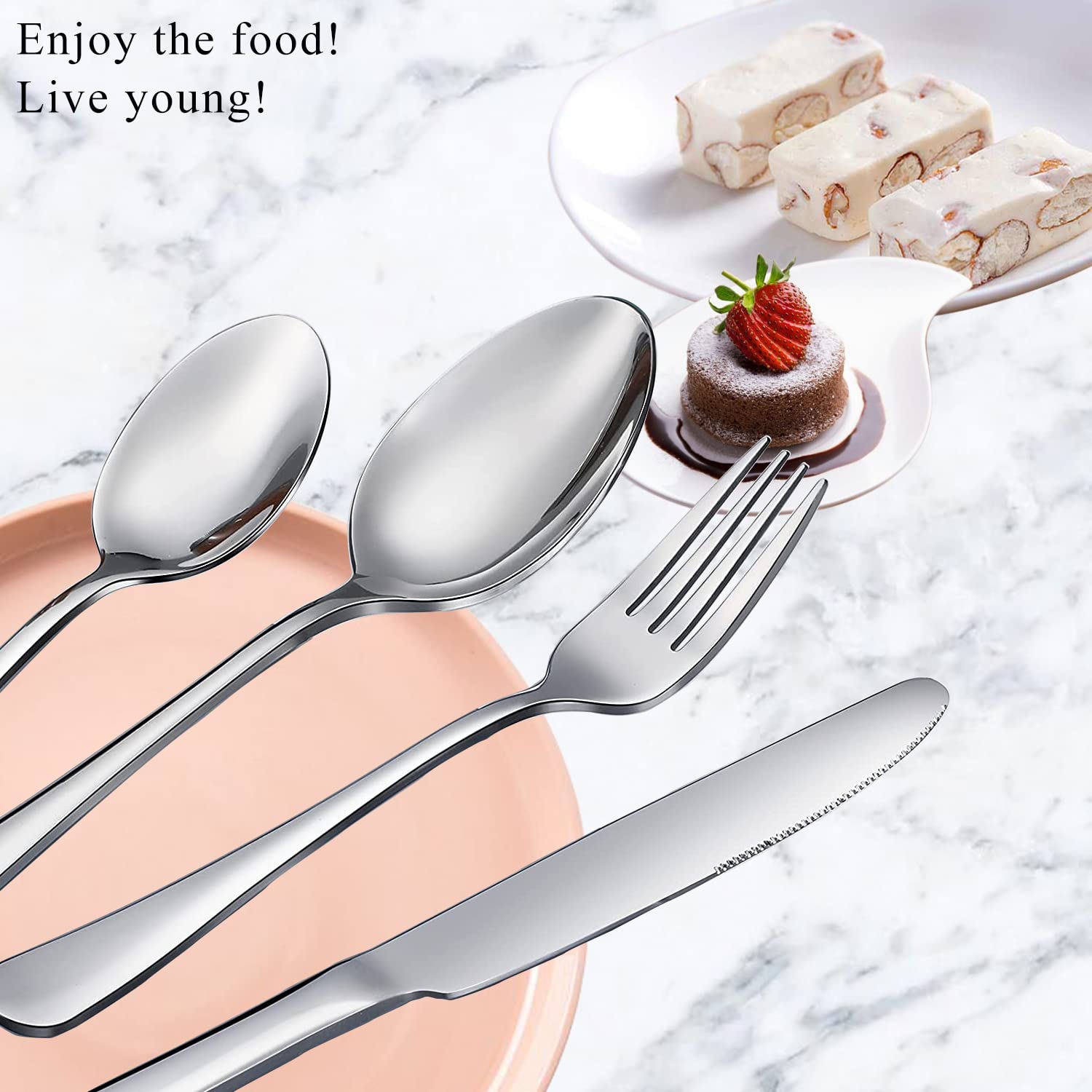 16 Pcs Spoons Silverware Set, Top Food Grade Stainless Steel Spoons Set, Tea Spoons, Dessert Spoons, Flatware Small Coffee Spoons,5.5 Inches, Mirror Finish & Dishwasher Safe