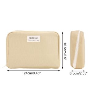 Big Capacity Pencil Case Large Capacity Canvas Pencil Pouch pencil case organizer Pen Pouch Adult Office School Teen Girl Boy (khaki)