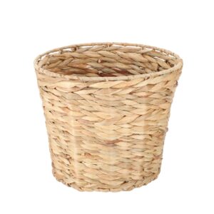 jlkimzvo water hyacinth wicker waste basket, water hyacinth handwoven garbage can, wicker trash can for bathroom, bedroom, office