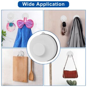 YuGtcen Suction Cup Hooks for Shower, 2pcs Vacuum Shower Hooks for Inside Shower Waterproof Removable Suction Hooks for Bathroom Wall Glass Tile Kitchen Mirror, to Hang Towel Loofah Bathrobe (White)