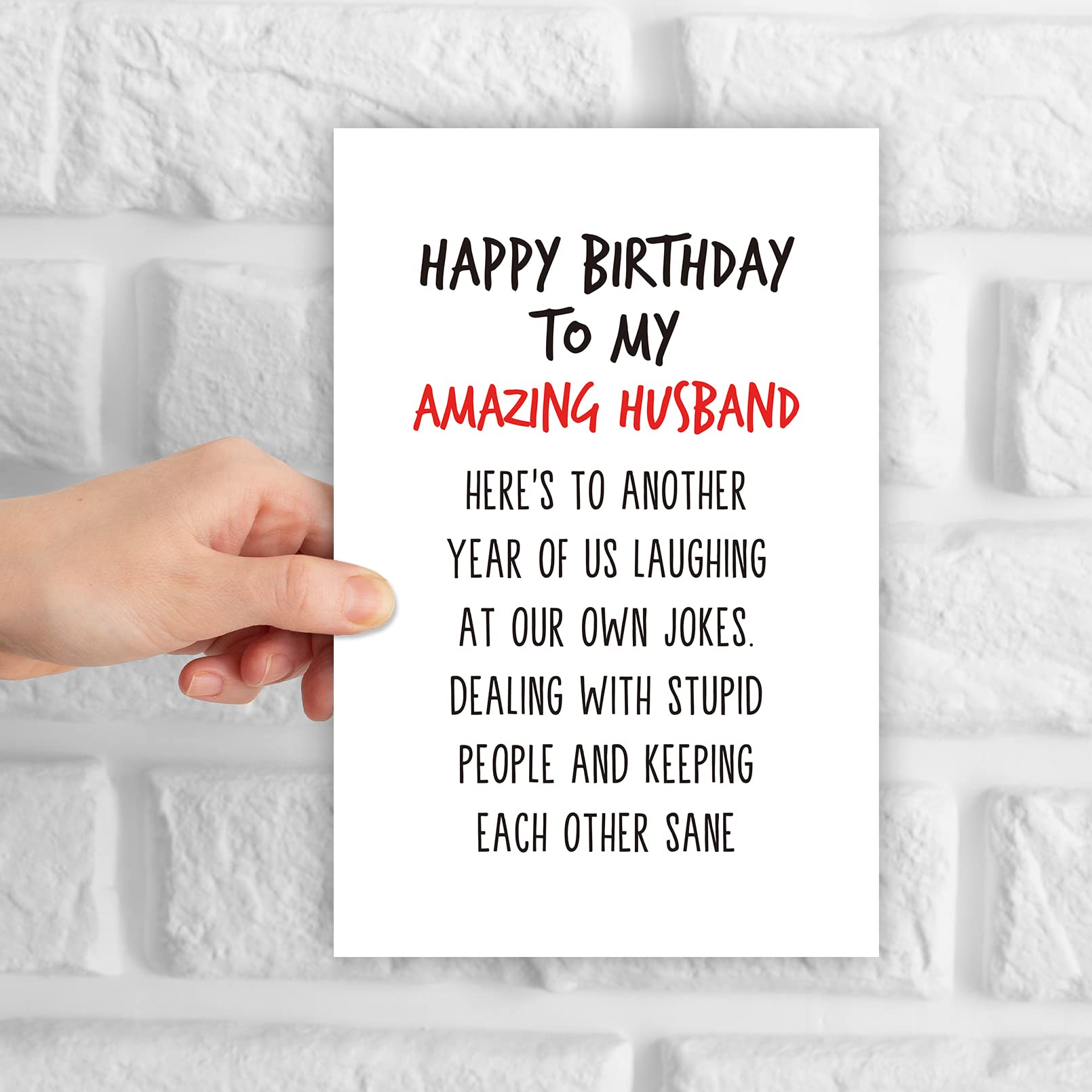 GYYsweetus Happy Birthday Card for Husband, Funny Birthday Gift for Amazing Husband Hubby from Wife (Laugh At Our Own Jokes)