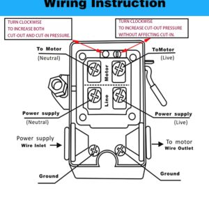 Heavy Duty Air Compressor Pressure Switch Control 90-125 psi Single Port, 26A Replaces