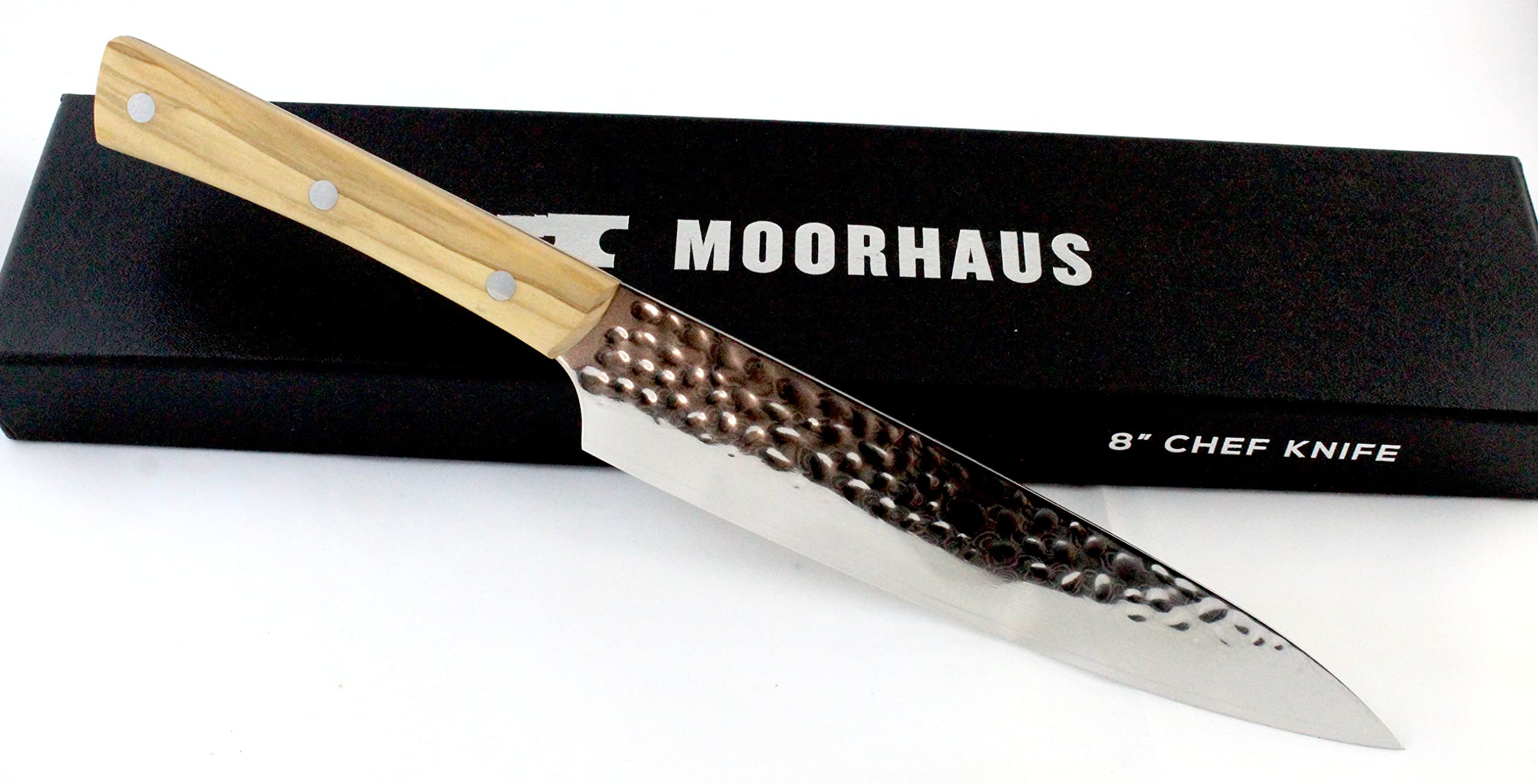 Moorhaus 8" Kitchen Knife, Stainless Damascus Steel 67 Layer - Razor Sharp, Superb Edge Retention, Stain & Corrosion Resistant Chefs Knives