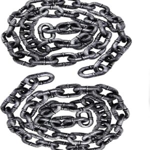 2 Pack Fake Halloween Chains Decoration, Halloween Costume Chain, 12 Feet(6Ft Each) Halloween Plastic Chain, Halloween Party Favor Sets, Great for Costume Party