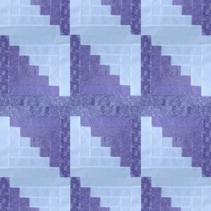 Purples and White Log Cabin Block Kit - Makes a 42 x 56 Quilt Top Only