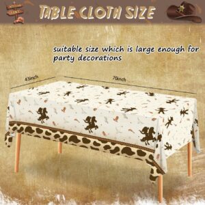 Haimimall Cowboy Baby Shower Tablecloths Western Party Decoration Plastic Disposable Rectangle Table Cover for Boy Baby Shower Cowboy Theme Birthday Party Supplies,54 * 108Inch (3 Pack)