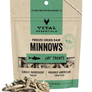 Vital Essentials Freeze Dried Raw Cat Treats, Minnows Treats, 0.5 oz